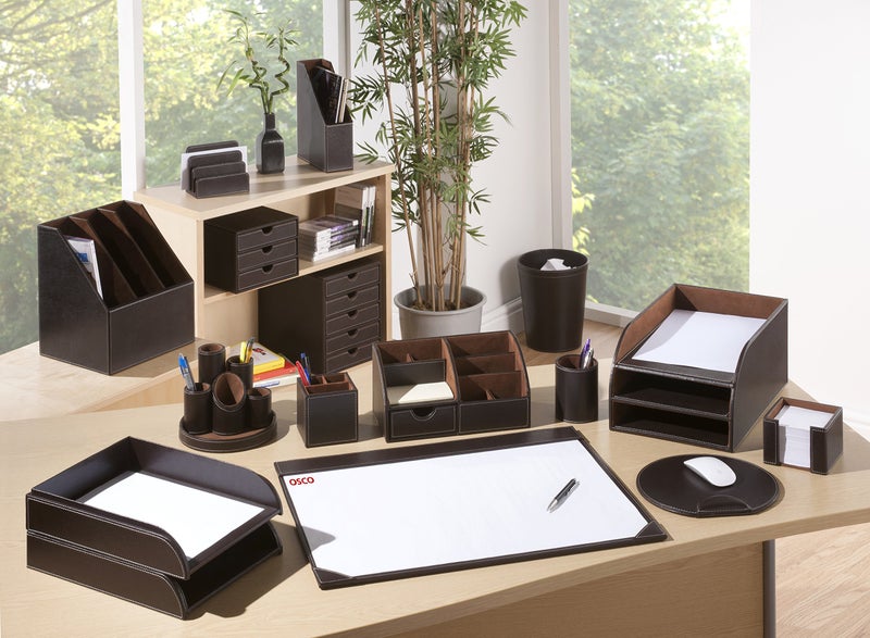 OSCO Brown Faux Leather Letter Holder - Image 4